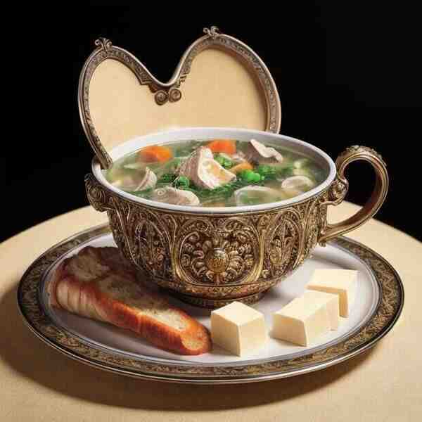 Английский куриный суп с сыром